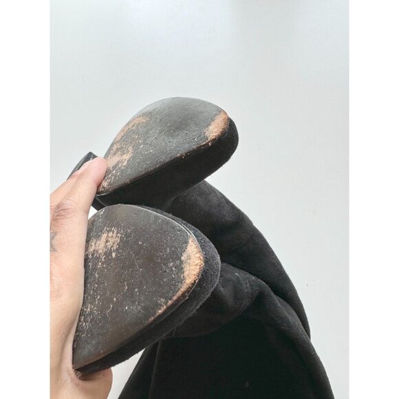 ULLA JOHNSON Sloane Black Suede Leather Tall Slouchy High Heel Boots, Size 35 - Picture 11 of 14